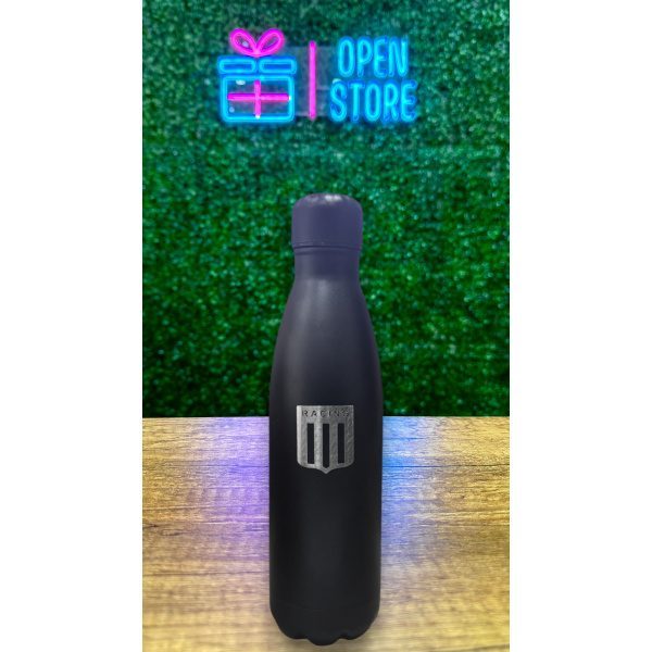 BOTELLA ACERO 500ML CON TAPA A ROSCA NEGRA Y ESCUDOS DE FUTBOL - Imagen 4