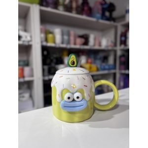 TAZA CON CUCHARA Y TAPA PALTA / FRUTILLA
