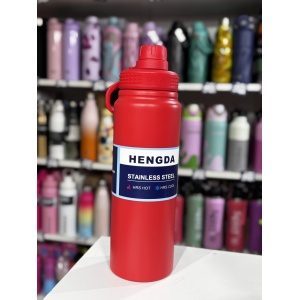 BOTELLA ACERO 800ML CON TAPA ROSCA Y FILTRO HENGDA