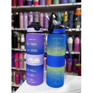 BOTELLA PLASTICO MOTIVACIONAL 1L HELLO
