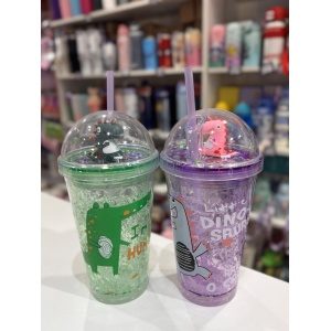 VASO ACRILICO CON GEL DINOSAURIO 3D