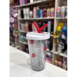 VASO ACRILICO CON GEL FRUTAS