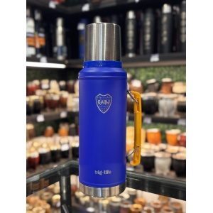 TERMO ACERO 1L CON MANIJA BOCA JUNIORS