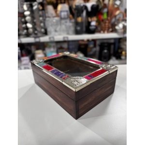 CAJA DE TE MADERA, ALPACA Y LANA X6