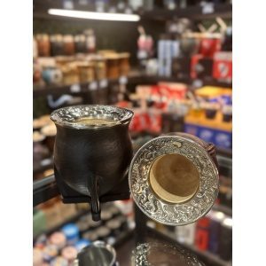MATE CAMIONERO CON VIROLA INVERTIDA DE ALPACA CINCELADA