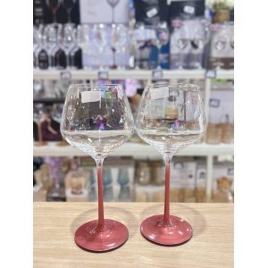 COPAS DE VINO CON PIE DE COLOR X2