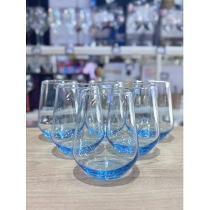 VASOS VIDRIO BOMBE COLOR X6