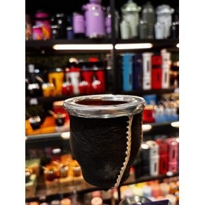 MATE ALGARROBO CON CUERINA Y TIENTO (ÑANDU)