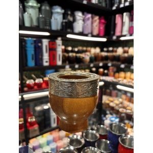 MATE IMPERIAL DE ALGARROBO CON VIROLA DE ALPACA CINCELADA