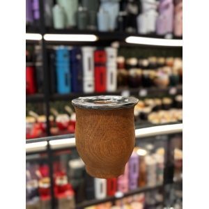 MATE DE ALGARROBO CON VIROLA DE ACERO LISA