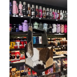 MATERA CANASTO CUERO PELO VAQUITA / PELOTA