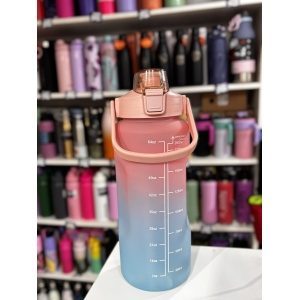 BOTELLA PLASTICO MOTIVACIONAL 2L NEGRA/MULTICOLOR