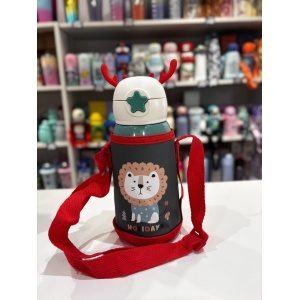 BOTELLA INFANTIL ACERO C/CORREA Y FUNDA