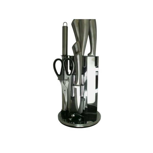 SET CUCHILLAS X5 + CHAIRA + TIJERA + BASE ACERO - Imagen 2