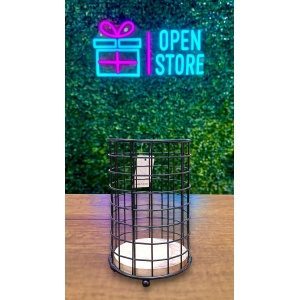 PORTA UTENSILIOS METAL NEGRO Y BAMBU