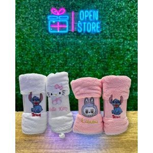TOALLA DE MANOS INFANTIL HELLO KITTY - LABUBU - STITCH