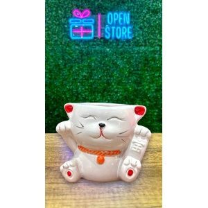MACETA CERAMICA GATITO DE LA SUERTE