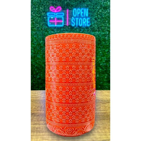 FLORERO CERAMICA NARANJA GRANDE