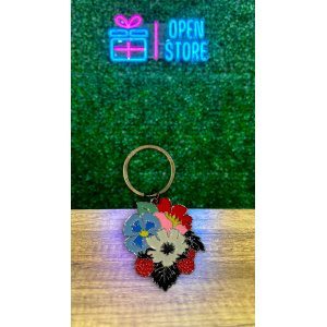 LLAVERO METAL FLORES