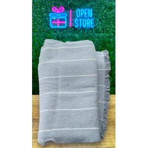 MANTA RUSTICA GRIS CON LINEAS 2 X 1,6 M