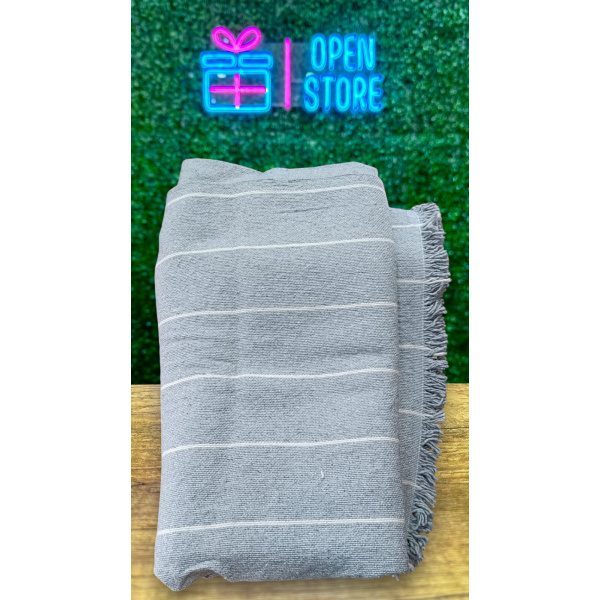 MANTA RUSTICA GRIS CON LINEAS 2 X 1,6 M