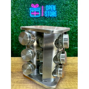 SET ESPECIERO ACERO GIRATORIO X12 FRASCOS