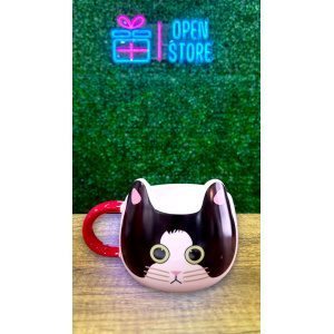 TAZA PREMIUM FORMA DE GATO CON CUCHARA