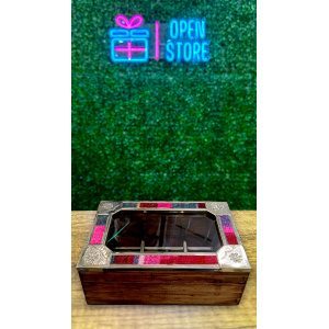 CAJA DE TE MADERA, ALPACA Y LANA X6
