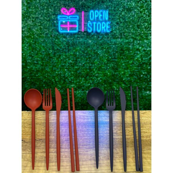 SET CUBIERTOS CON PALITOS SUSHI FIBRA DE TRIGO EN ESTUCHE