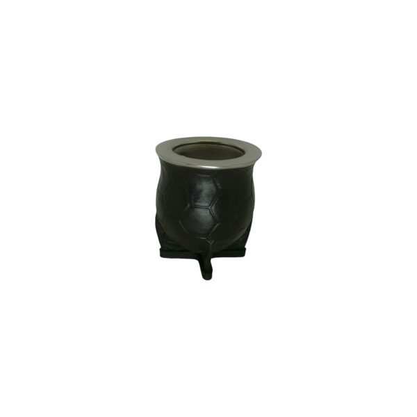 MATE CAMIONERO ACERO LISO CON INTERIOR DE ACERO Y CUERO TALLADO - Imagen 2