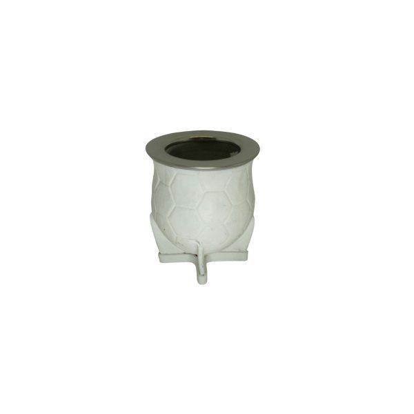 MATE CAMIONERO ACERO LISO CON INTERIOR DE ACERO Y CUERO TALLADO - Imagen 4
