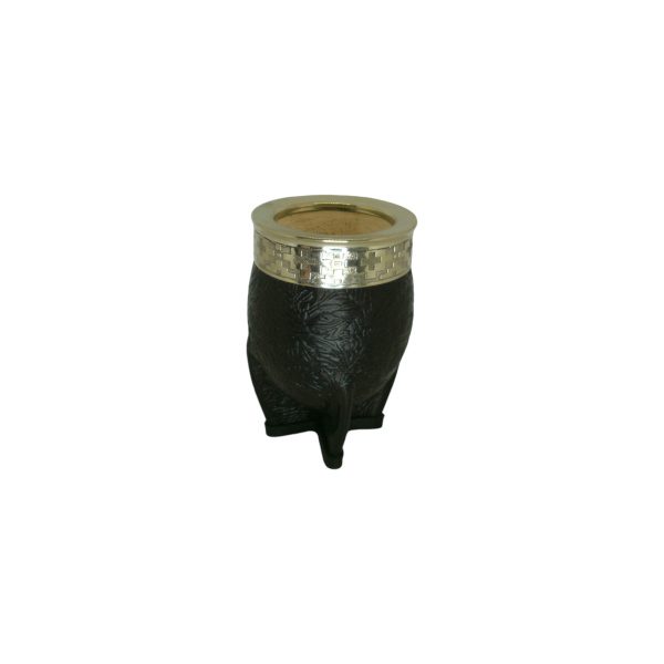 MATE IMPERIAL ALPACA LISA CON CUERO TALLADO - Imagen 3