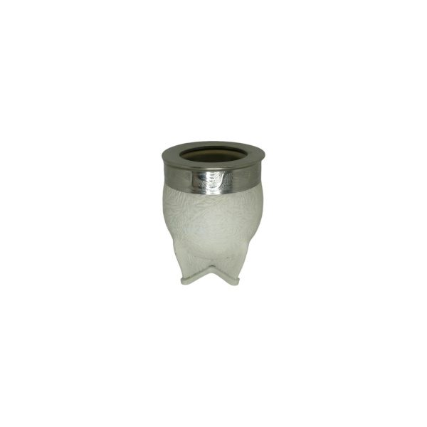 MATE IMPERIAL ACERO LISO CON INTERIOR DE ACERO Y CUERO TALLADO - Imagen 5