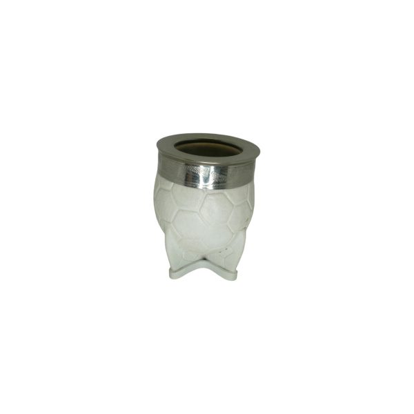 MATE IMPERIAL ACERO LISO CON INTERIOR DE ACERO Y CUERO TALLADO - Imagen 4