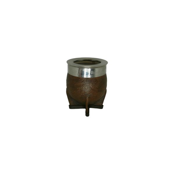 MATE IMPERIAL ACERO LISO CON INTERIOR DE ACERO Y CUERO TALLADO - Imagen 6