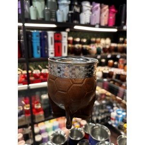 MATE IMPERIAL CON VIROLA DE ACERO LISA CUERO TALLADO E INTERIOR DE ACERO