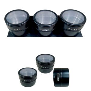 ESPECIEROS X3 ACERO NEGRO CON BASE IMANTADA