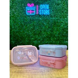 VIANDA DOBLE INTERIOR ACERO CON TRABA + CUCHARA CHICA