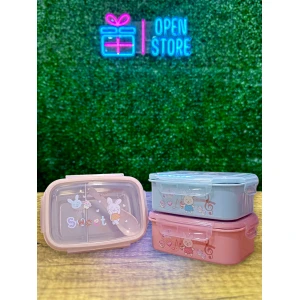 VIANDA DOBLE INTERIOR ACERO CON TRABA + CUCHARA CHICA