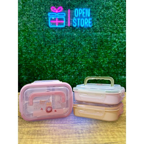 VIANDA DOBLE INTERIOR ACERO CON TRABA + CUCHARA MEDIANA