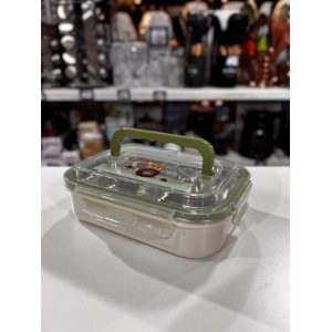 VIANDA CON INTERIOR DE ACERO INFANTIL DE 3 DIV Y TAPA CON MANIJA