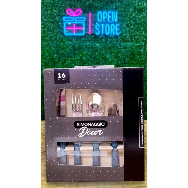 SET DE CUBIERTOS X16 SIMONAGGIO MANGO DECORADO - Imagen 3