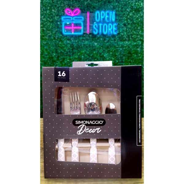 SET DE CUBIERTOS X16 SIMONAGGIO MANGO DECORADO - Imagen 2