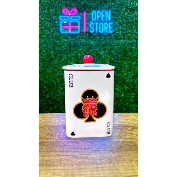 TAZA CON TAPA Y CUCHARA POKER