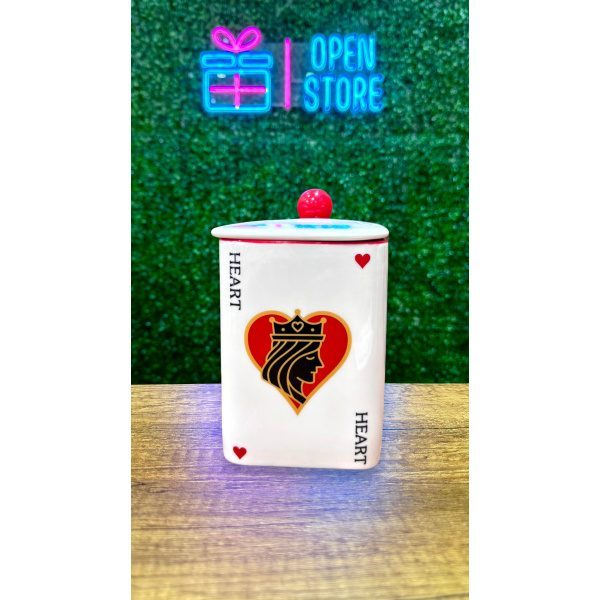 TAZA CON TAPA Y CUCHARA POKER - Imagen 3