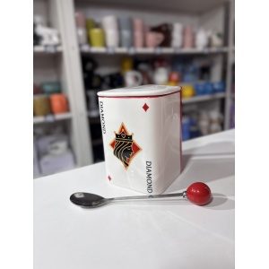 TAZA CON TAPA Y CUCHARA POKER