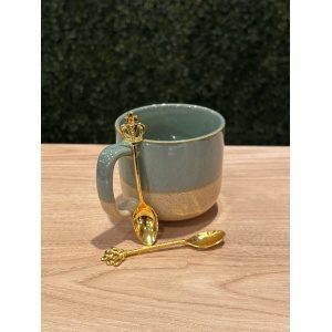 CUCHARA METAL DORADA CORONA