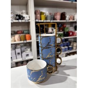 TAZAS APILABLES DORADAS X4