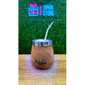 MATE ALGARROBO CON INTERIOR ACERO NOBLE MARWAL EN CAJA