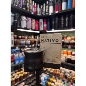 MATE NATIVO CON BOMBILLA SACA YERBA EN CAJA